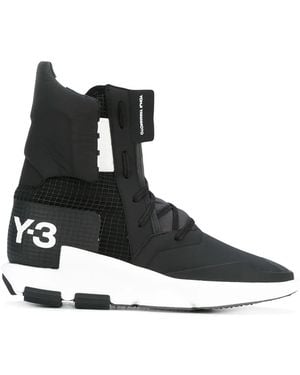 Y-3 Logo Print Hi-tops - Black