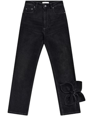 Area Jeans Dritti Con Fiocco - Blu