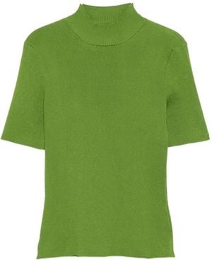 Oscar de la Renta Turtleneck Top - Green