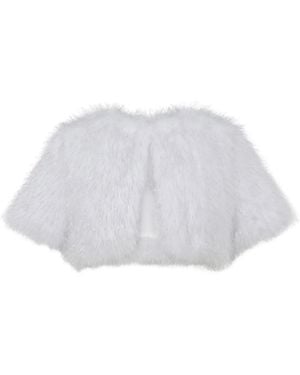 Unreal Fur Cropped Jacket - White