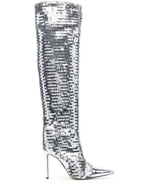 Alexandre Vauthier Clem Knielaarzen Met Pailletten - Wit