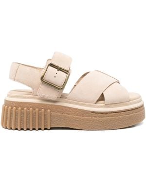 Clarks 50mm Evamar Buckle-fastening Platform Sandals - ナチュラル