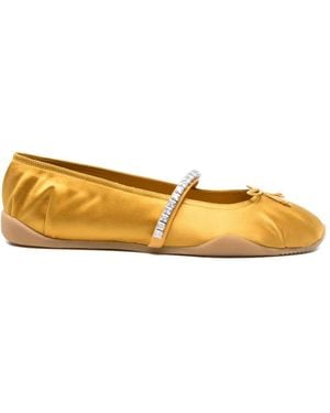 Giuseppe Zanotti Bailarinas Con Detalles De Cristal - Amarillo