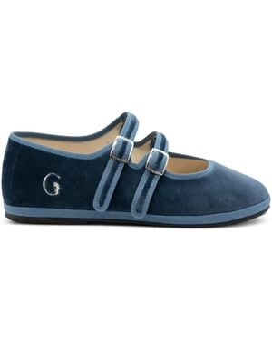 Gondolina Rialto Mary Jane Double-Lace Ballet Flats - Blue
