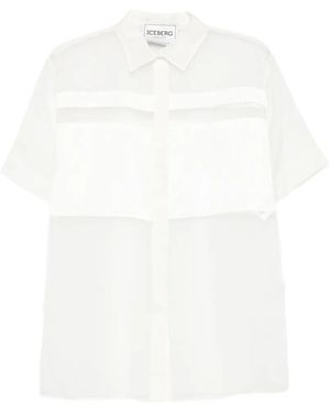 Iceberg Sheer-Panel Shirt - White