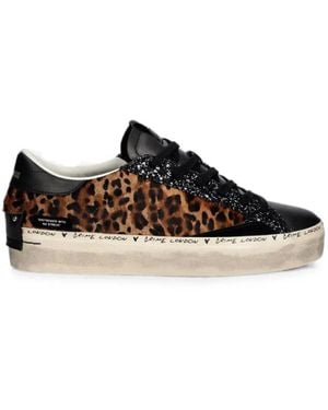 Crime London Leopard-Print Glitter-Detail Trainers - Black