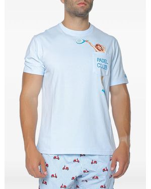 MC2 Saint Barth Austin Graphic-Print Chest-Pocket T-Shirt - Blue