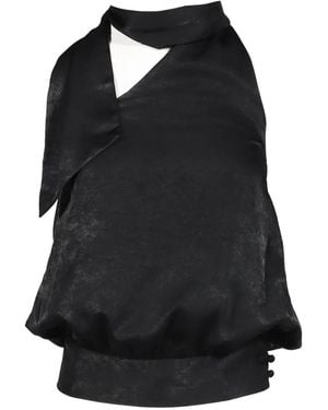 BOHEMSEO Scarf-Detail Sleeveless Blouse - Black