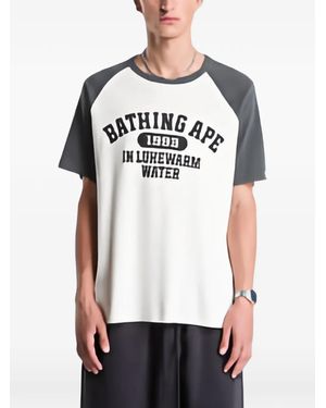 A Bathing Ape Raglan-Sleeve T-Shirt - White