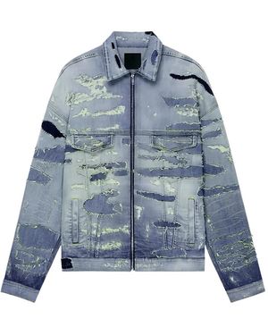 Givenchy Giacca Denim Con Zip - Blu