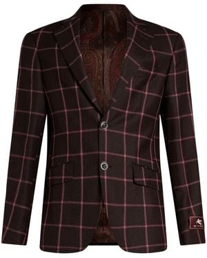 Etro Blazer A Quadri - Marrone