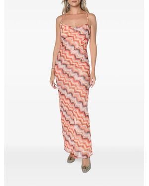One Teaspoon Jagger Chevron-Print Maxi Dress - Red