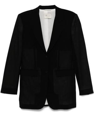 Blumarine Wool Single-Breasted Blazer - Black