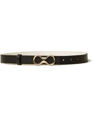 Twinset Reversible Leather Belt With Logo - White