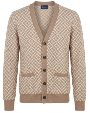 Drumohr Biscottino Cardigan Aus Jacquard - Natur