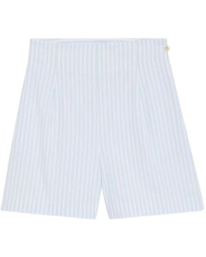 HUGO Striped Pleated Shorts - White