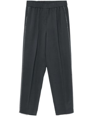 Peserico Elasticated-Waistband Trousers - Grey