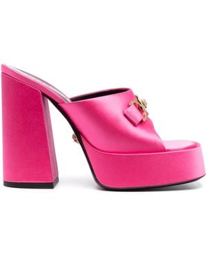 Versace Aevitas Satin Platform Sandals - Pink
