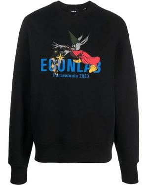 Egonlab Logo-Print Cotton Sweatshirt - Black