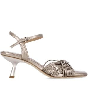 Ash 60Mm Knotted Ankle-Strap Sandals - Metallic