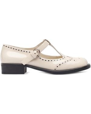 Miu Miu Patent Leather Mary Jane Shoes - White