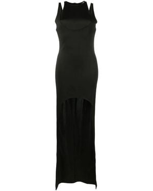 Balmain Sleeveless Layered Long Dress - Black