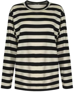 Junya Watanabe ストライプ ロングtシャツ - ブラック