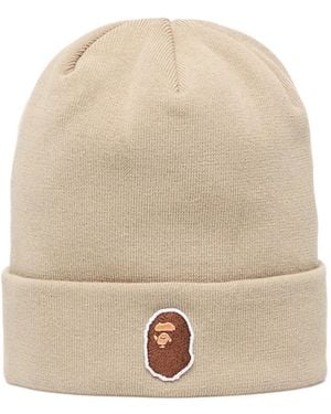 A Bathing Ape Ape Head Beanie Hat - Natural