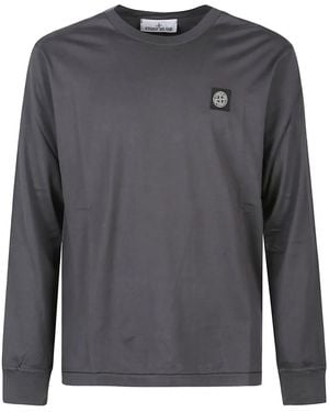 Stone Island Langarmshirt mit Kompass-Motiv - Grau