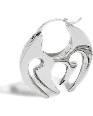 Yoj X Cutout Claw Hoop Earring - Blanc