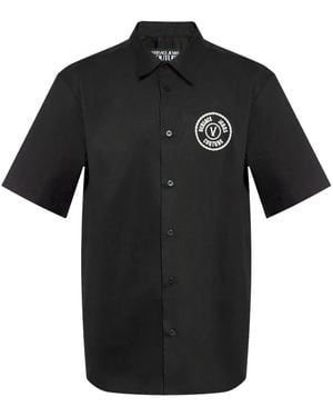Versace Jeans Couture Hemd Mit Kurzen Ärmeln - Schwarz