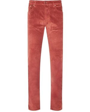 Jacob Cohen Ribfluwelen Broek - Rood