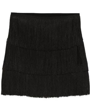 Norma Kamali Fringe Mini Skirt - Black