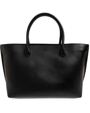 LIE STUDIO Grace Calf Leather Tote Bag - Black