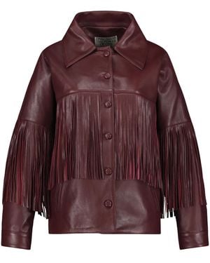 Dan Cassab Taylor Fringed Leather Jacket - Purple