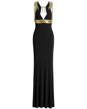 Alberta Ferretti V-Neck Maxi Dress - Black