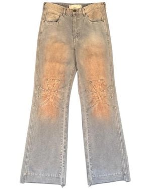 SEKRIT Chopper Panelled Jeans - White