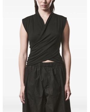 Thom Krom T-Shirt Sans Manches À Design Croisé - Black