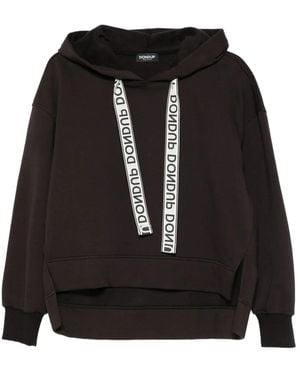 Dondup Logo-Tape Hoodie - Black