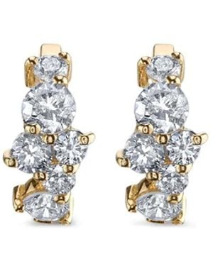 Sydney Evan 14Kt Cocktail Diamond Hoops - White