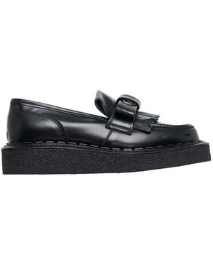 Comme des Garçons Bow-Detail Fringed Loafers - Black