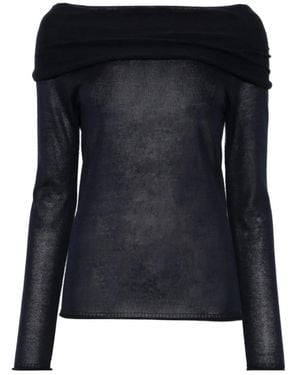 Roberto Collina Off-The-Shoulder Sweater - Black