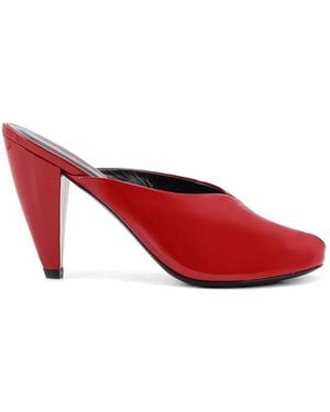 Jude Paw Patent Leather Mules - Red