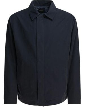 Vince Reißverschluss-Jacke mit Knopfmanschetten - Blau