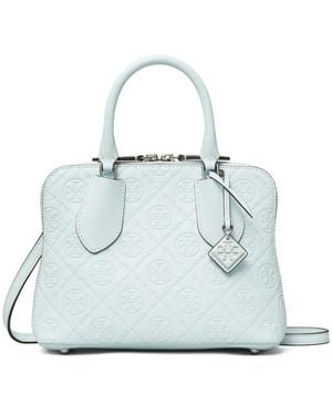 Tory Burch Borsa Tote Swing Mini Con Monogramma - Blu