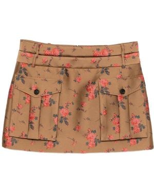 Monse Double Waistband Cargo Skirt - Brown