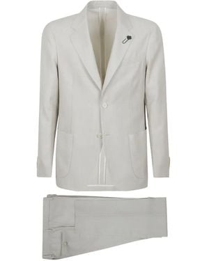 Lardini Flower-Pin Single-Breasted Suit - Grey