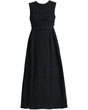 Cecilie Bahnsen Dorina Cloqué-Effect Sleeveless Dress - Black