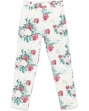 Fursac Floral-Print Trousers - White
