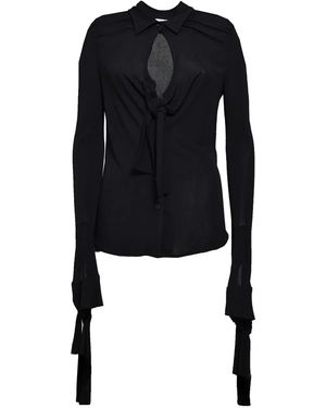 MSGM Camicia Con Nodo - Nero